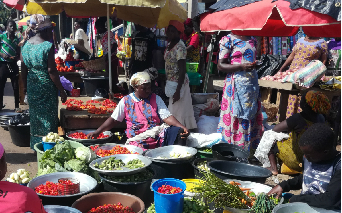 Agogo an einem Markttag (Foto: EMS/Lenz) 