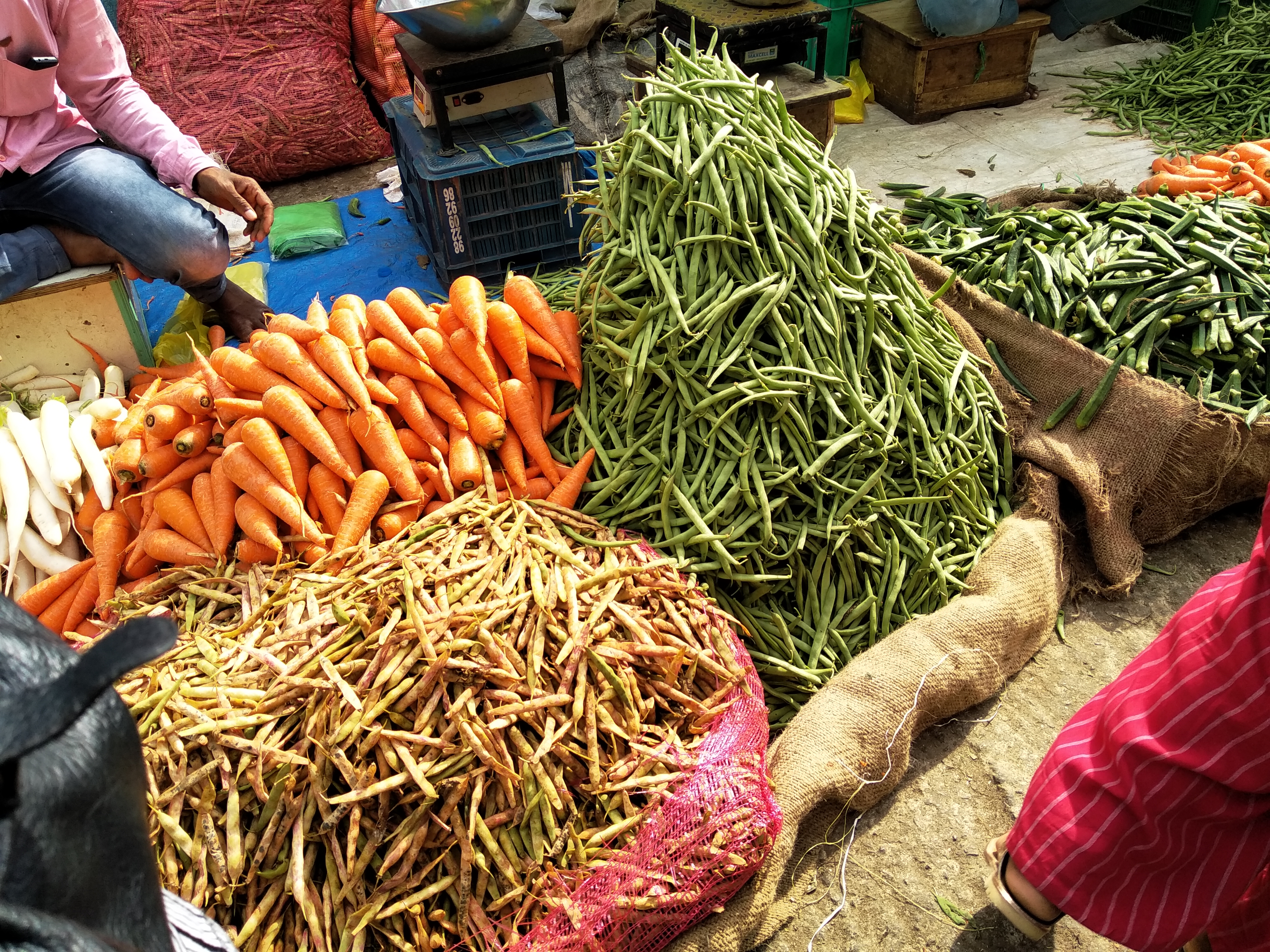 Gemüsestand auf dem Citymarket in Bangalore. (Foto: EMS/Saecker)