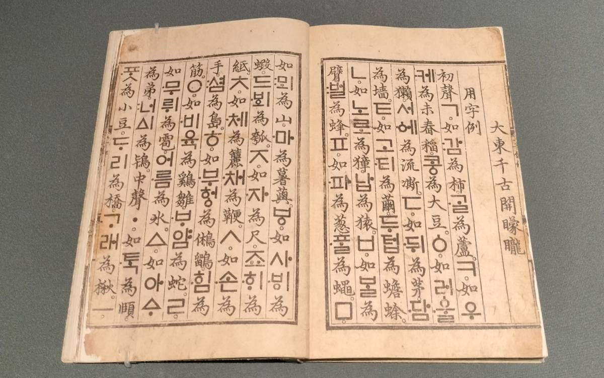 Das ist eine Doppelseite aus dem "Hun-min-dscheong-eum", dem Buch, dass "Hangeul" und dessen Entstehung erklärt. (Foto: EMS/Zobel)