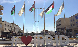 # love Irbid Zeichen in der Nähe des City Centers in Irbid (Foto: EMS/Schiller)