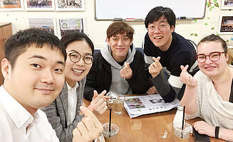 Ein Teil meiner wunderbaren koreanischen Freunde, von links nach rechts: Mino, Saerom, Mario, Jamie und ich (Foto: EMS/Brucksch)