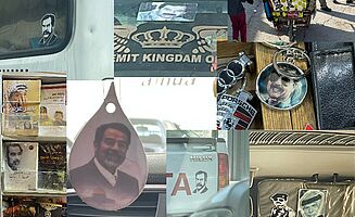 Eine Auswahl von Abbildungen Saddam Husseins, die mir in Jordanien begegnet sind (Foto: EMS/Schnaittacher)