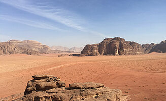 Die Wüste "Wadi Rum" im Süden Jordaniens. (Foto: EMS/Pflugfelder)